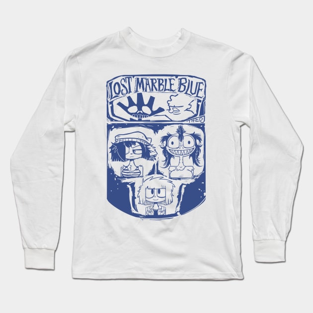 Lost Marble Blue - Three Crowns Design Long Sleeve T-Shirt by CombTheCombel